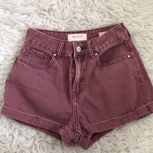 PacSun burgundy mom shorts (high waisted)